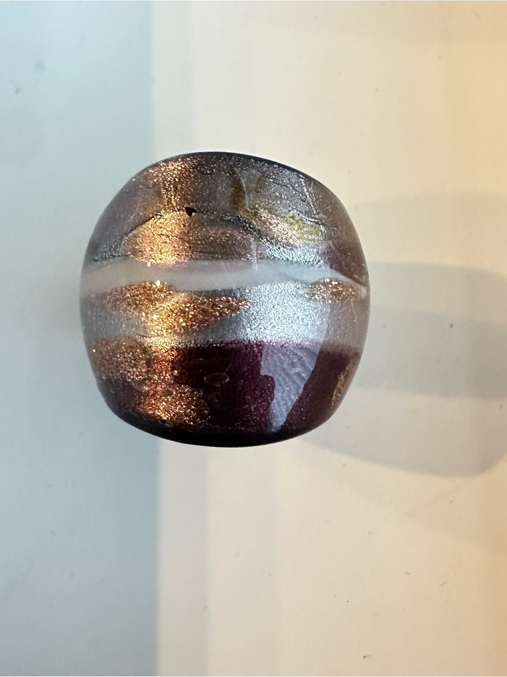 New Zara Copper Cosmic Glass Ring 1188/009 Size Medium